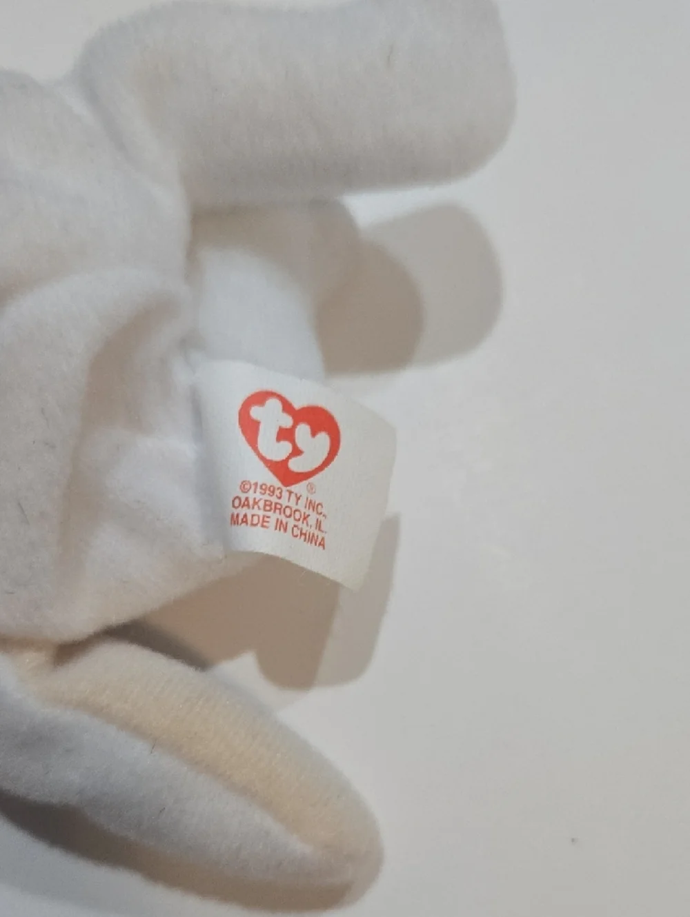 Maple Ty Plush Canada Bear in White with Red Ribbon